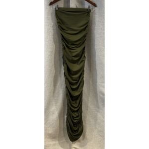Vintage Best Cody green ruched bodycon maxi pencil skirt Or Tubetop Size Medium‎